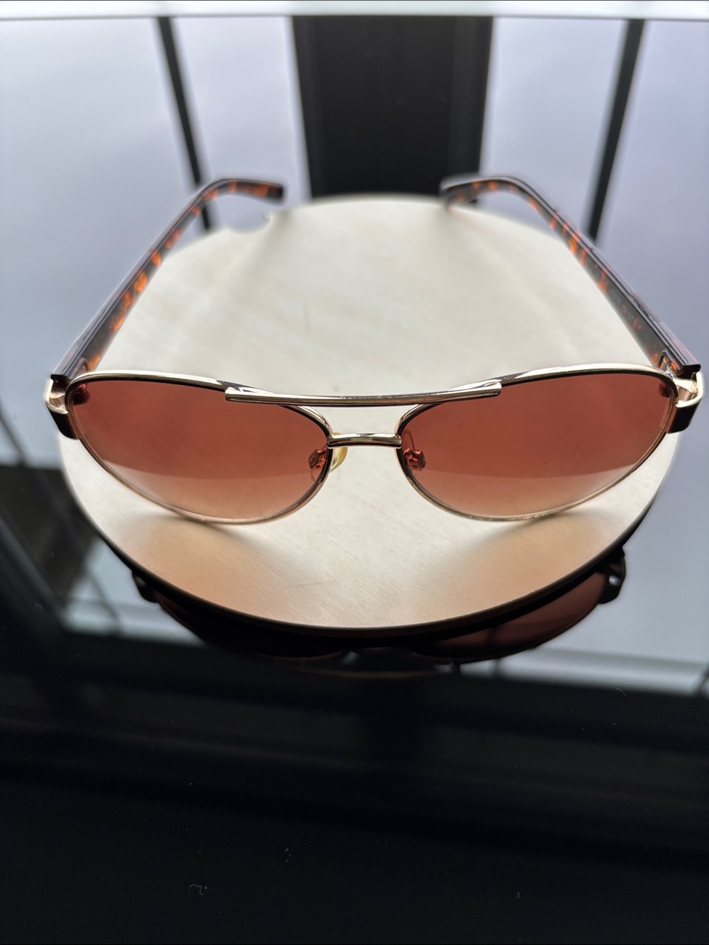 Jessica Simpson Gold Rim Tortoise Shell frame Rose-Tinted Women's Sunglasses